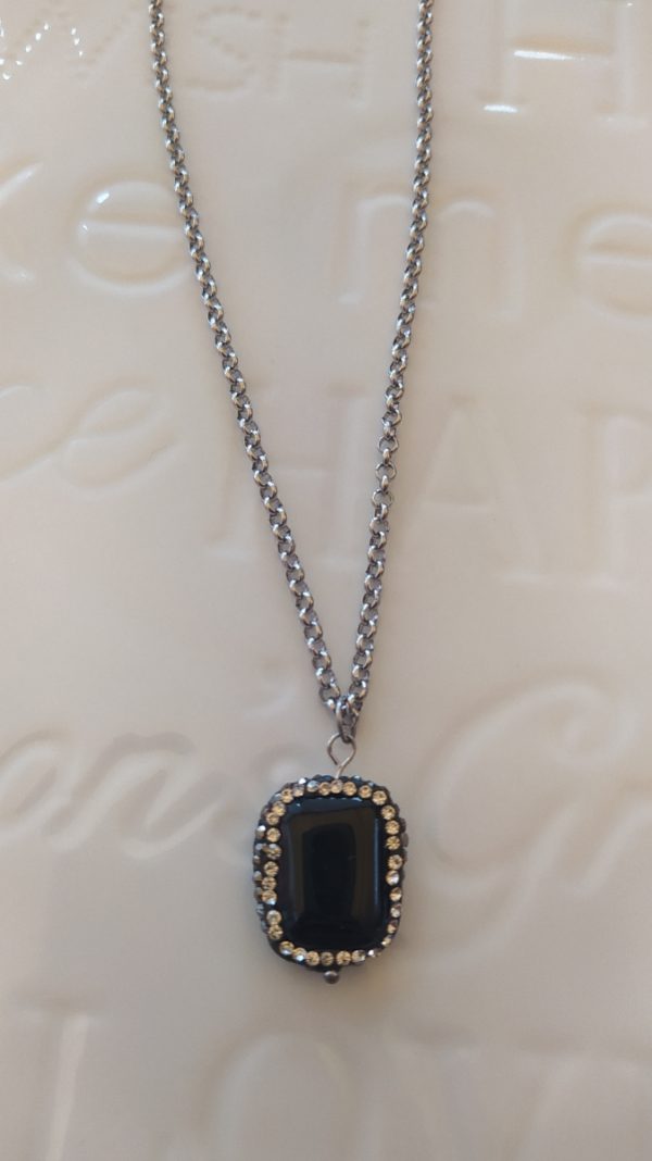 Black strass necklace