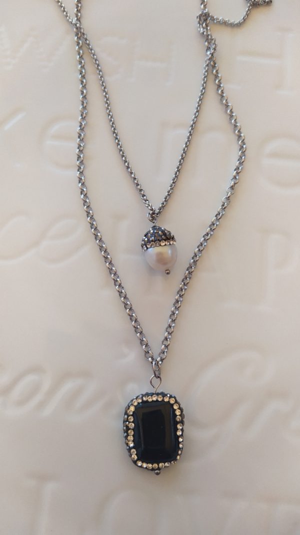 Black strass necklace - Image 2