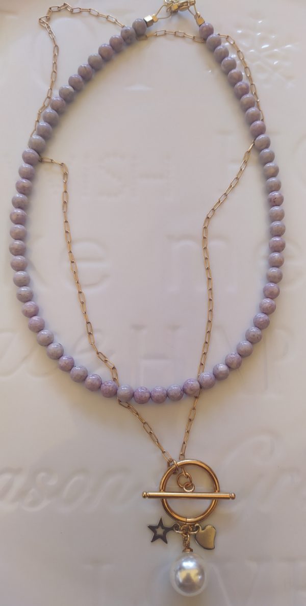 Light purple fossil necklace - Image 2